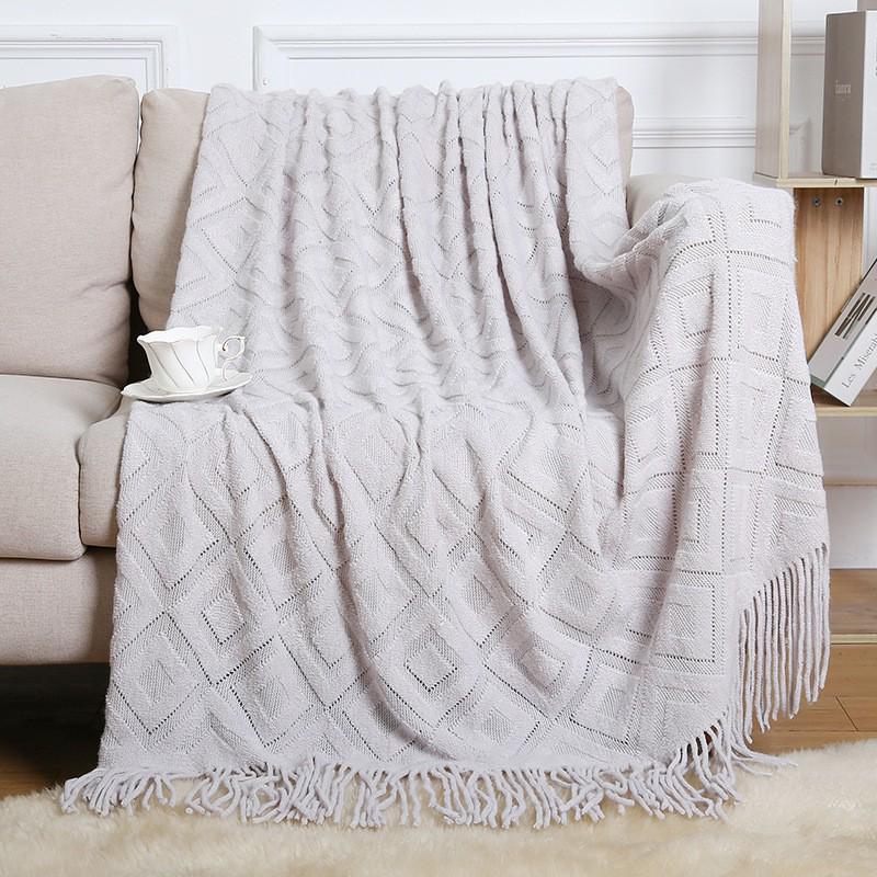 Bohemian Knitted Sofa & Bed Runner Throw Blanket - Summer Air Conditioning Nap Cover