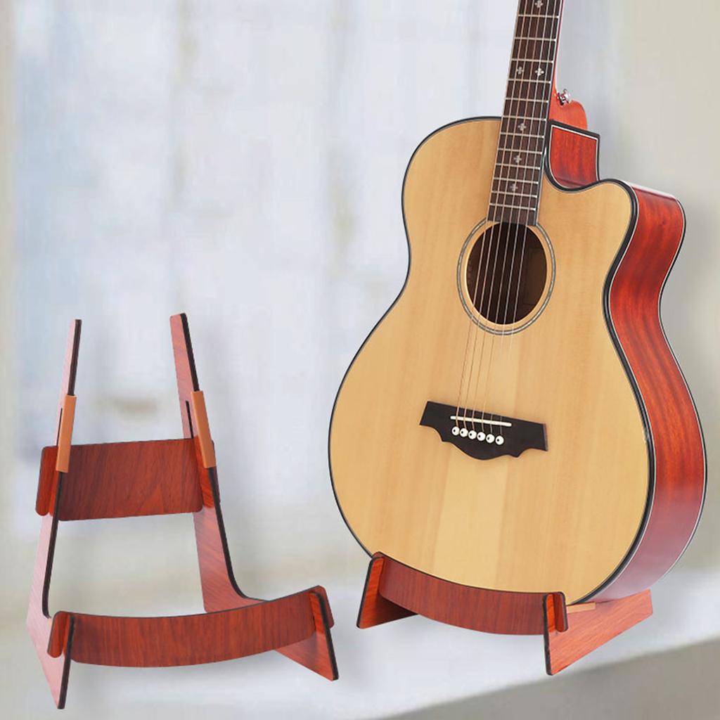 Wooden Guitar Stand Acoustic Wood Guitars Holder Portable L-Frame Floor Display Instrument for Electric Ukulele Guitar
