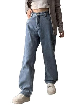 Jeans Arcade Quentes em Denim com Cintura Ajustável e Modelagem Light Tamanho L Feminino Design Forrado com Lã, Calças Forradas com Lã, Azul,