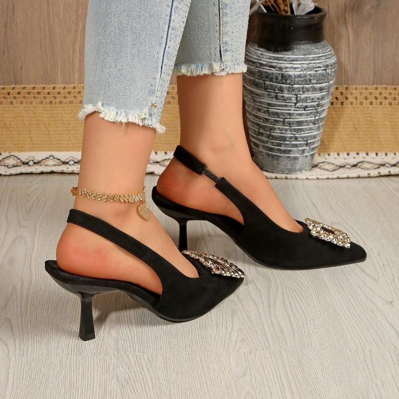 Elegante Spitzschuh Damen Sandalen Neue Mode Kristall High Heels Schuhe 2025 Sommer Frau Sexy Kleid Pumps Sandalias De Mujer