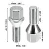 UXCELL Wheel Bolts, 60° Tapered Seat, 17mm Shank, Lug Nuts, Chrome, Wheel Stud Set, M12x1.5, 26mm, 8 Pieces