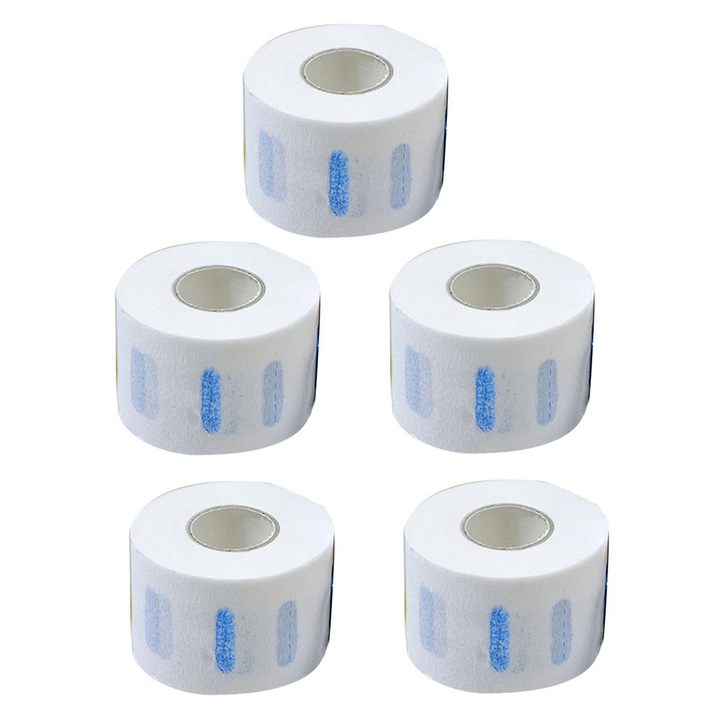 5 Rolls Neck Strips White Professional Stretchy Barber Neck Strips Paper Hairdressing Tool for Hair Cutting