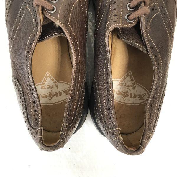 Made in Poland Vintage JOHN FLUEVOG Leather Goodyear Welt Wingtip 8 / 26.5cm / Brown Dress Shoes(USED)
