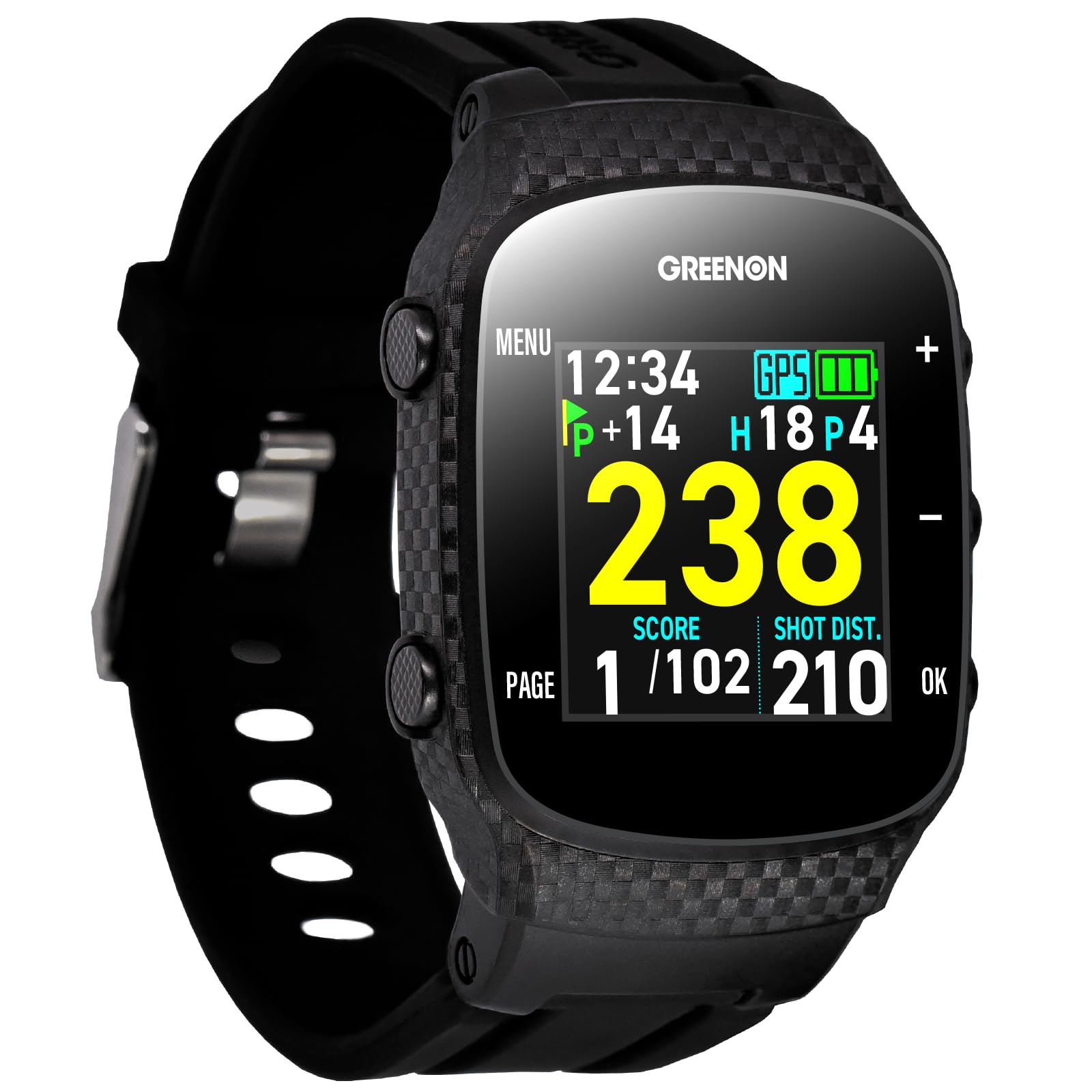 

GreenOn The Golf Watch compatible with Michibiki L1S GN101, чорний