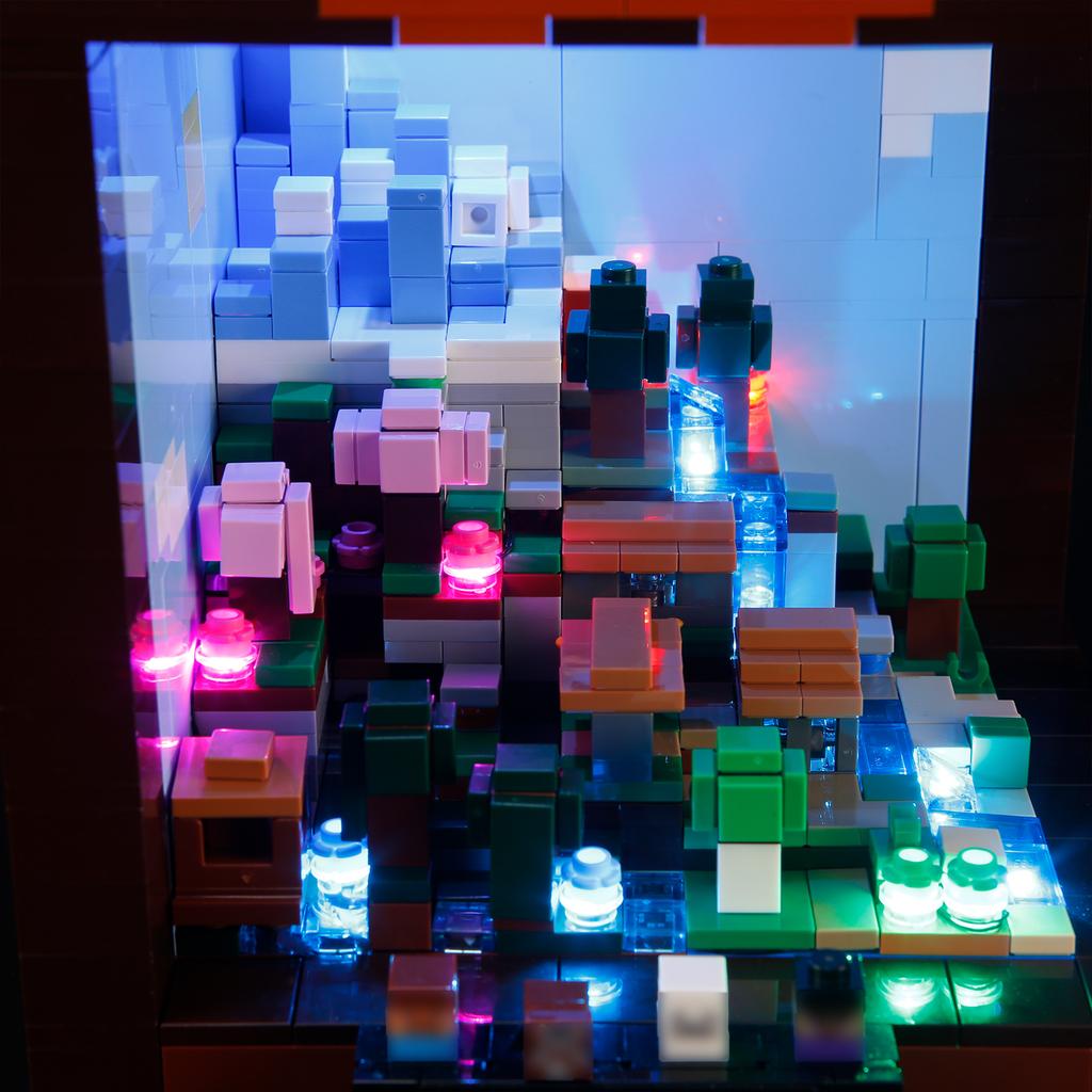 DIY LED Lighting Kit For Lego Minecraft 21265 The Crafting Table Building Block Toy Decoration Adjustable Lighting Accessories