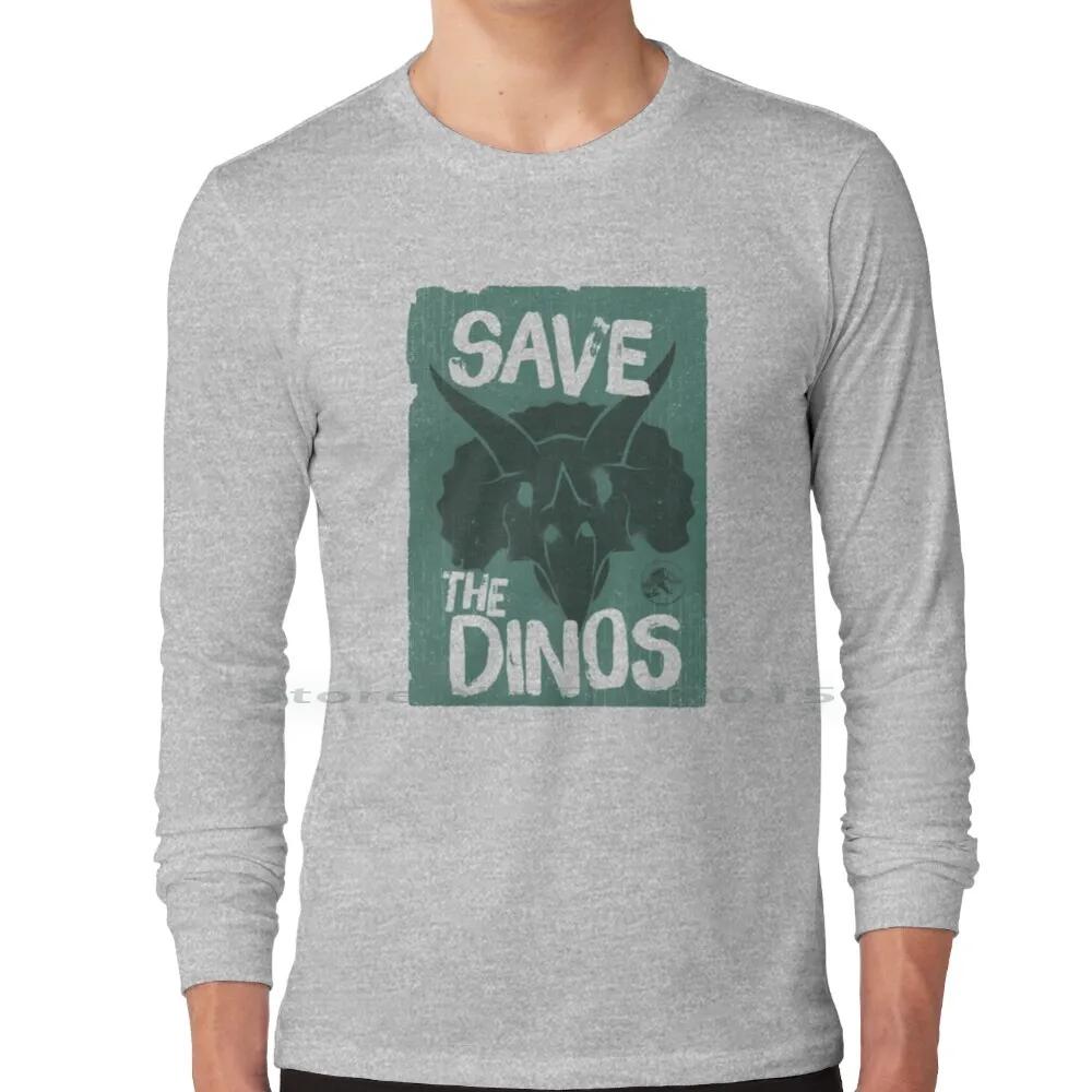 Worlldd Save The Dinos Distressed Poster T Shirt 100% Cotton Fifthsuntshirt 2020fifthsun Triceratops Save Dinos Distressed Short
