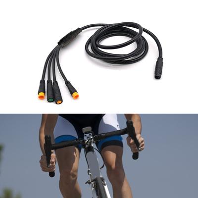 Arnés de Cable de Alimentación de Bicicleta Eléctrica 1 Hembra a 4 Macho Cable de Conversión de Cable de E-Bike Cable Impermeable 1T4 Controlador