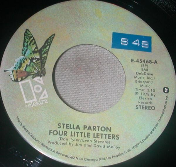 

7inch Record STELLA PARTON - Four Little Letters E45468 ELEKTRA 1978 US Rock Used