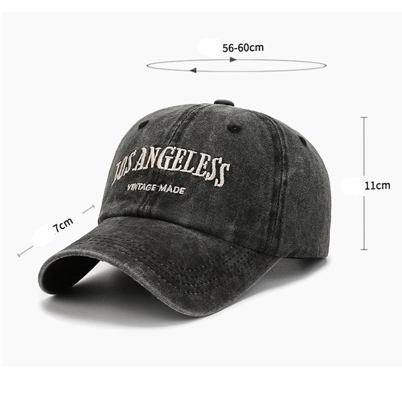 Los Angeles Slogan Baseball Cap Vintage Embroidery Solid Color Washed Distressed Hats Lightweight Adjustable Dad Hat For Women