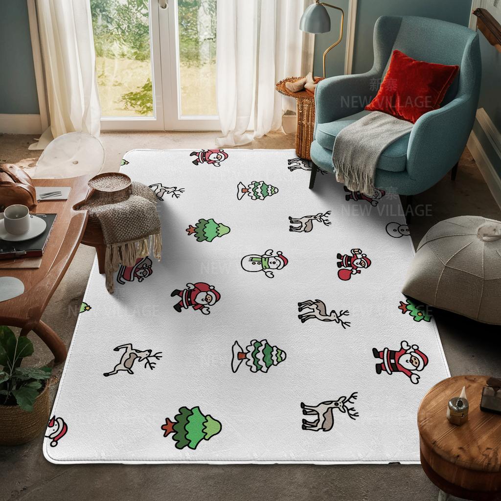 House Entrance Carpet Home Door Mat Living Room Bath Foot Bathroom Non-slip Water Absorption Rugs Bath Merry Christmas Winter