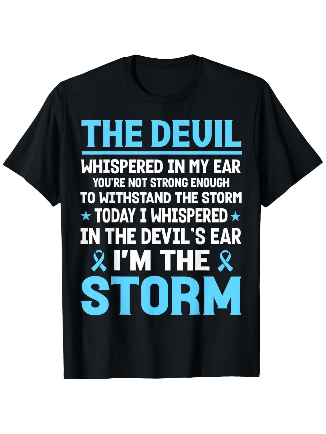 Recovery Sobriety T-Shirt - The Devil Whispered In My Ear, Sobriety Gift for Recovery, Casual Round Neck Tee with Hot Transfer Print, Machine Washable S разноцветный