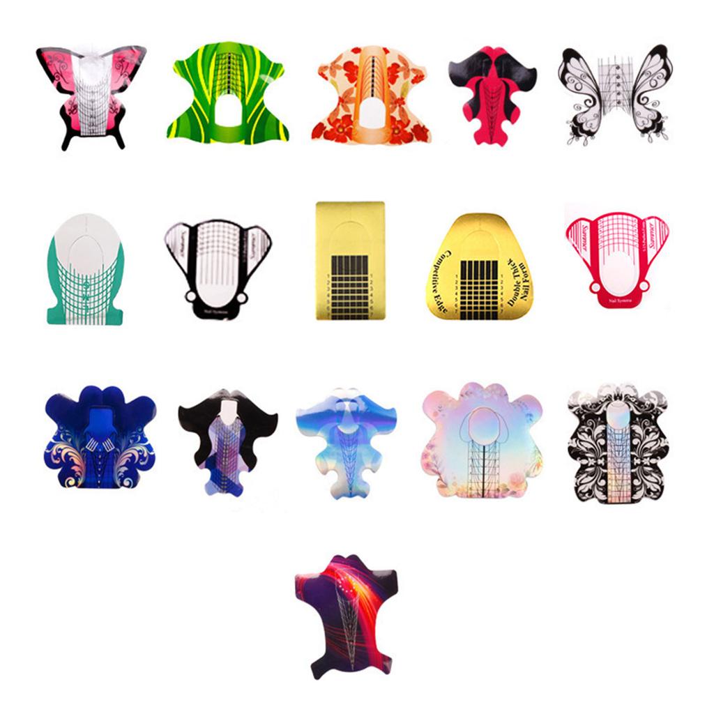 100 Pieces Nail Extension Forms For Professional And DIY Use Manicure Training Supplies For Beginners And Salons