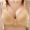 Plus Size Full Coverage Wireless Bra for Mature Women Thin Breathable Supportive Push-Up Comfort Adjustment Bralette for 40-50 Years Old