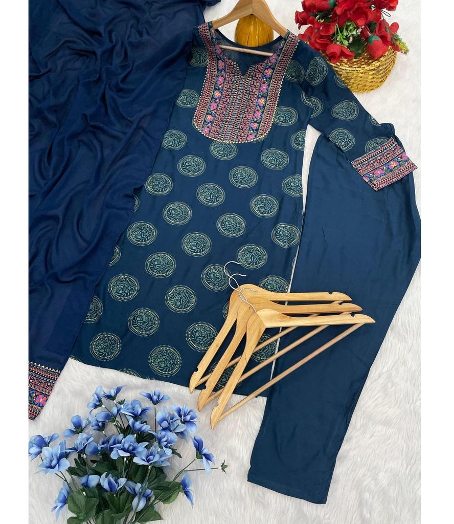 Indian Rayon Kurti Salwar Kameez Bollywood Party Wear Designer Ethnic Wear Salwar Suit Dress