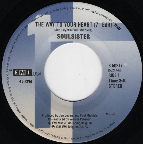 

7inch Record SOULSISTER - The Way To Your Heart B50217 EMI USA 1989 Canada Rock Used
