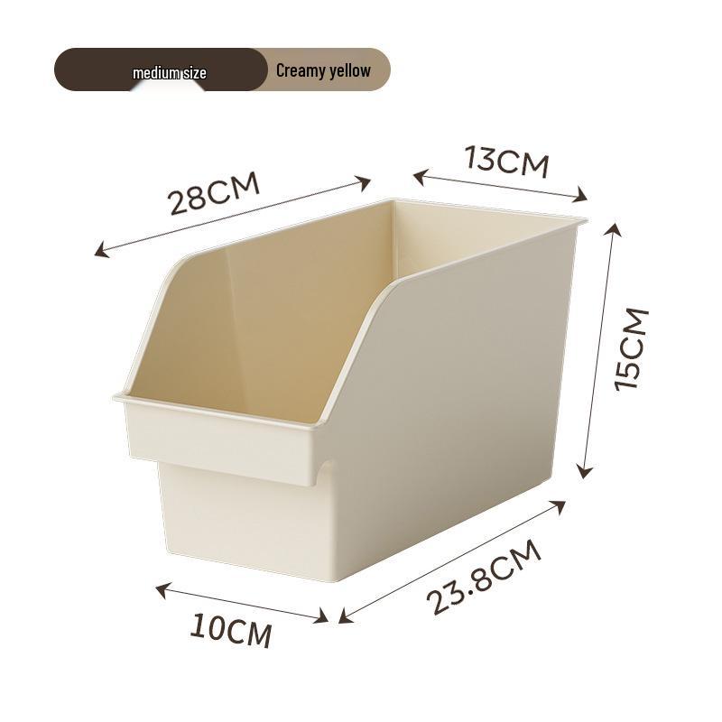Multifunctional Plastic Desktop Storage Basket with Right Angle Partition