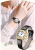 Retro Rhinestone Inlaid Roman Numerals Square Ladies Fashion Watch