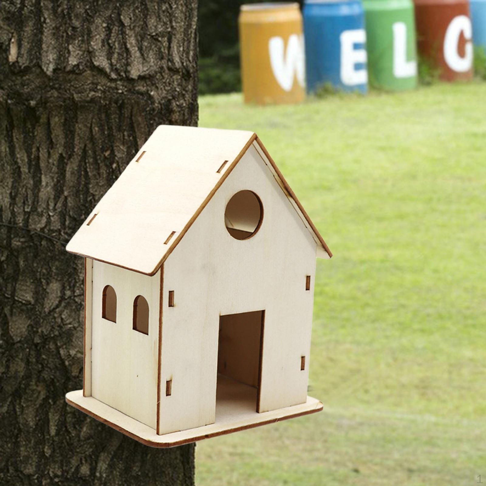 

DIY деревянное птичье гнездо скворечник птичья клетка висит для колибри-финча 15cmx12cmx10cm