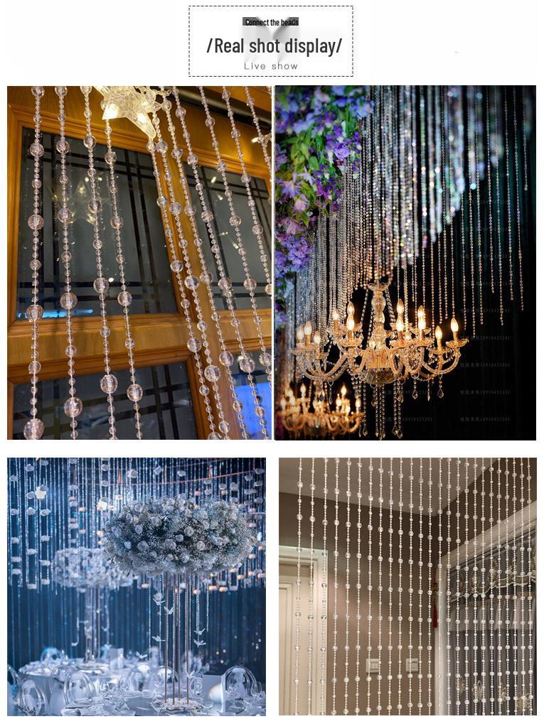 Acrylic Beaded Curtain for Weddings, Aisle Runners, Stage Decor, and Christmas Trees