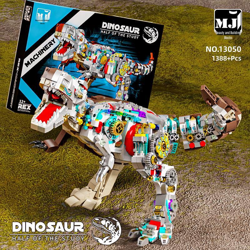 US & Japan Semi-Mechanical Shark and Movable Model Parrot Building Blocks with Lights - Punk Assembly Toy