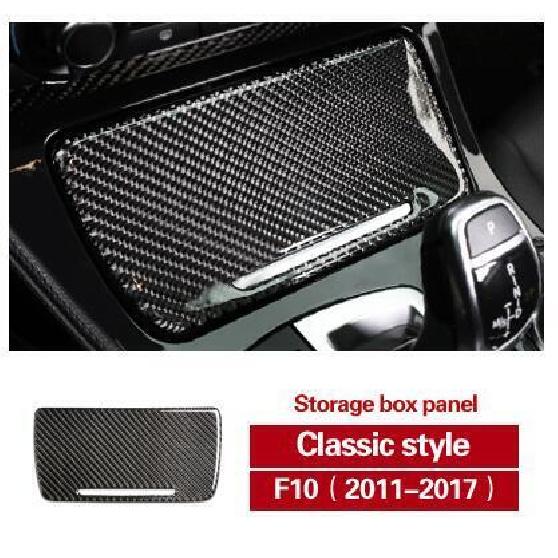 Carbon Fiber Auto Car Sticker Storage Box Panel Cover Decorat Decal For BMW F10