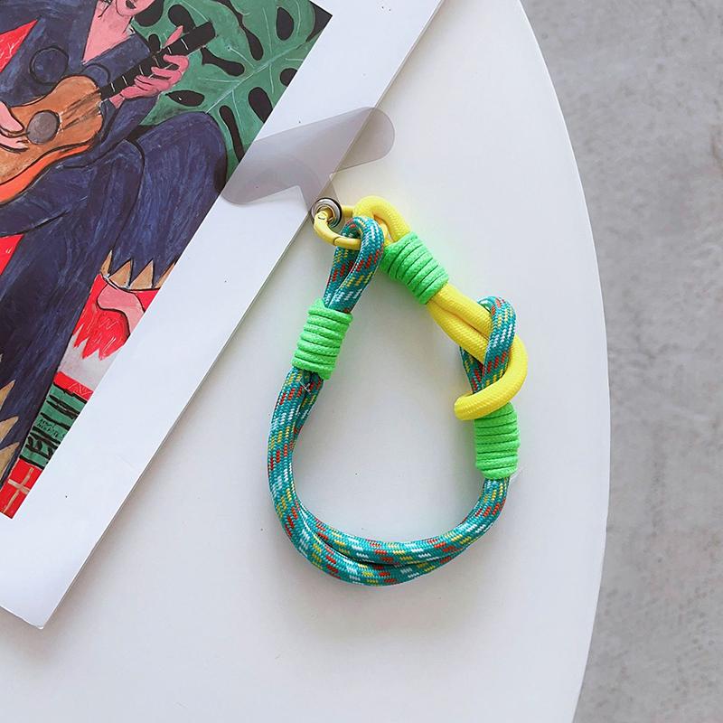 For Ip 15 14 Pro Max Samsung Flip 4 Coloful Rope Chain Korean Mobile Phone Cute Knot Portable Anti-Loss Hand Bracelet Chain