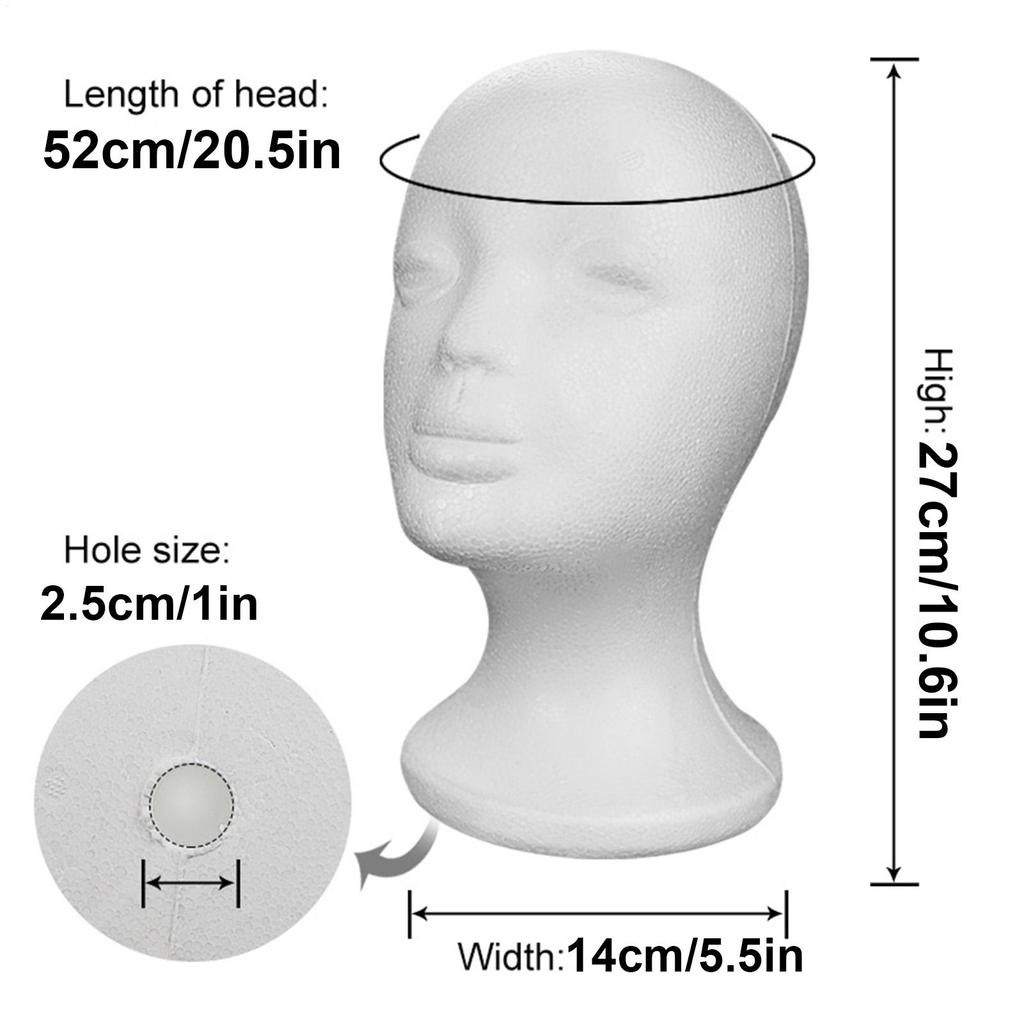 Wig Head Model  Foam Mannequin Wig Glasses Hat Display Stand Rack Hairpieces Stand Holder Female Head Model Wig Display