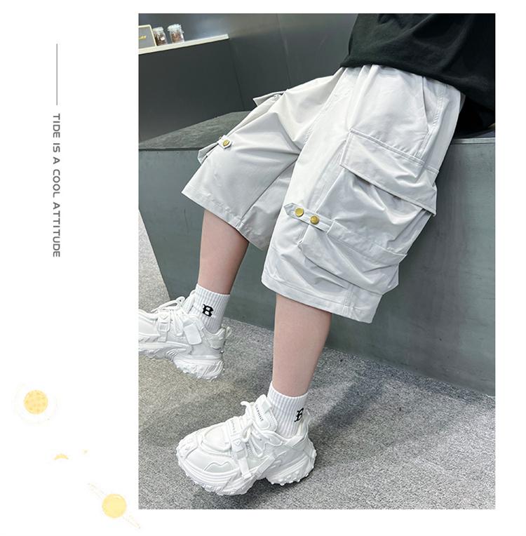 Boys' shorts, summer thin, 2026 new style, mid size children's stylish casual pants, children's summer workwear, five part pants trend