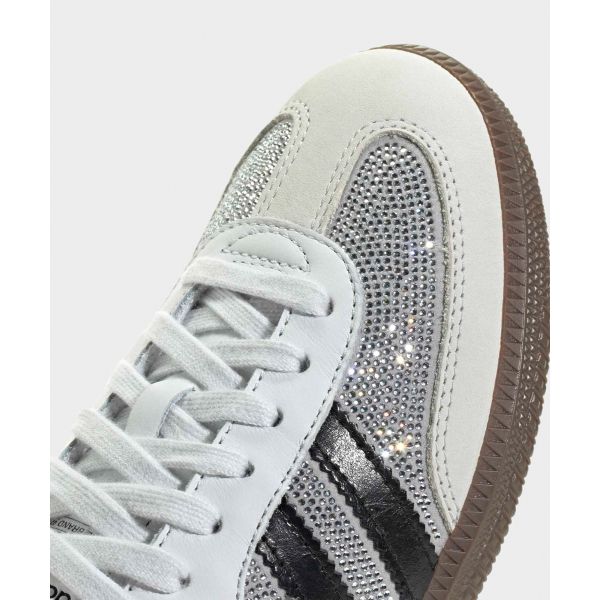 adidas Zapatillas Samba OG Blanco Cristal Pedrería para Mujer Plateado-Metálico IH9055