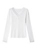 Women's Pure Desire Lace Patchwork V-Neck Slim Fit Long Sleeve Top for Autumn/Winter