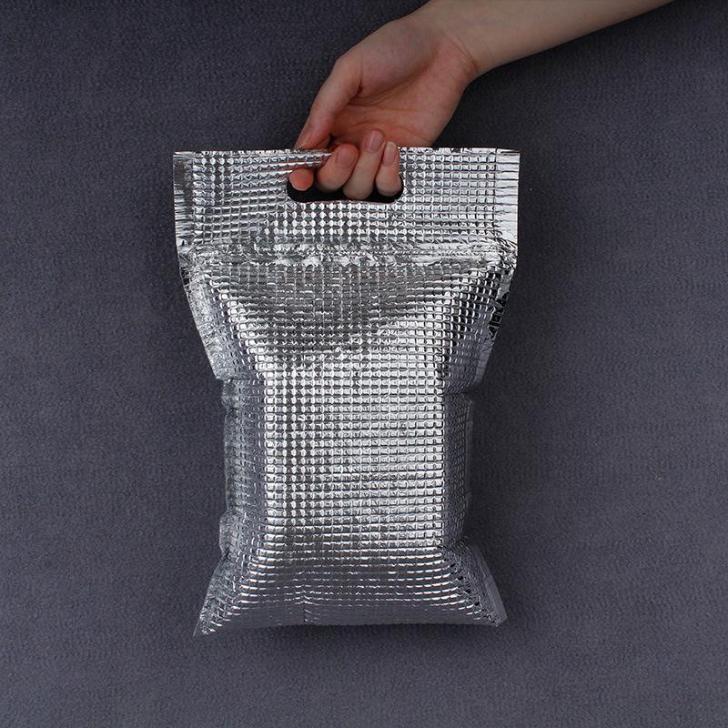 5Pcs Aluminum Foil Insulated Thermal Bags for School Lunch Takeout Camping Grocery Shopping Picnic