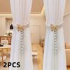 Butterfly Clips Pearls Curtain Holdbacks Elastic Window Curtain Tie Belts  Home Decor
