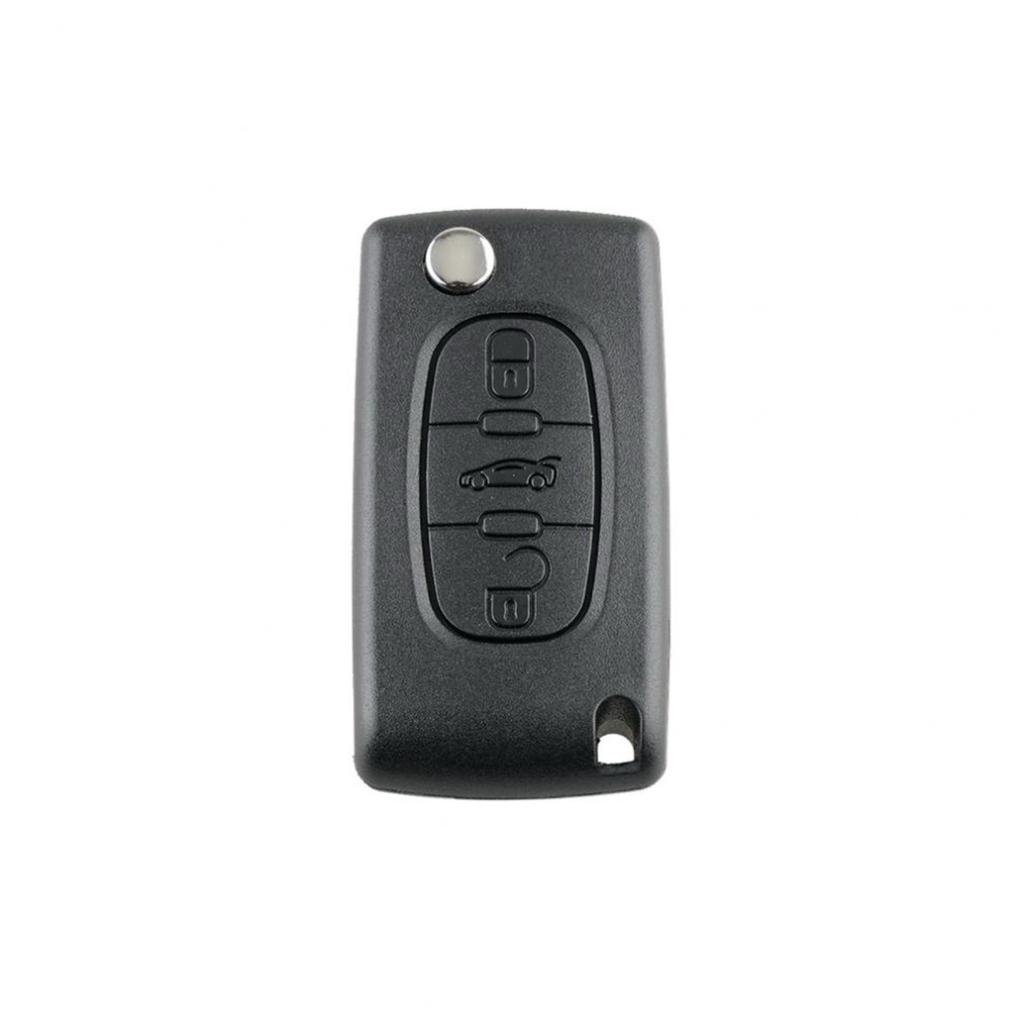 3 Button Flip Key Shell with Pre-Cut HU83 Blade CE0536 for Peugeot for Citroen No Electronics