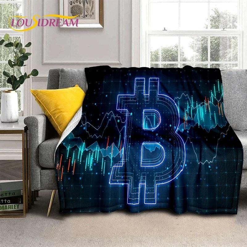 Bitcoin Virtual Currency NFT Soft Flannel Blanket for Beds Bedroom Sofa Picnic,Throw Blanket for Cover Outdoor Leisure Nap Gift
