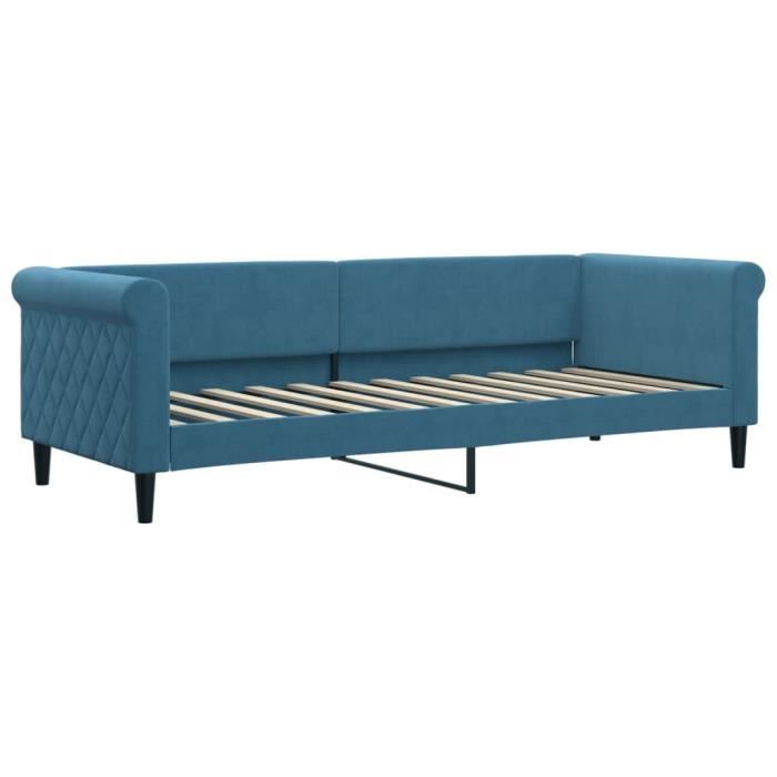 VidaXL Lit de repos bleu 80x200 cm velours 354236