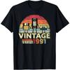 Vintage 1991 Oneck TShirt 34 Yrs Old Bday Unique Printed Tee TShirt Clothing Camisas Ropa Hombre Shortsleev Casual Tops