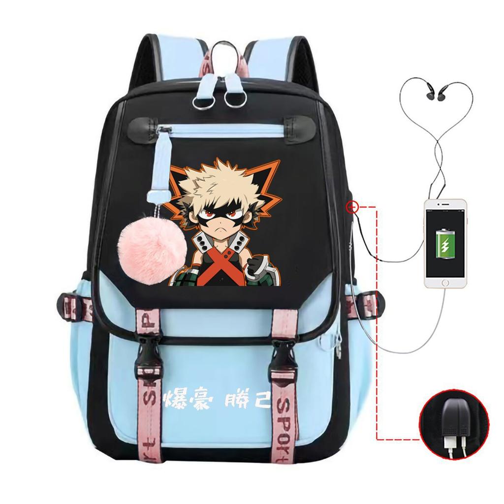 Teen Trend Animation Schoolbag Korean Version Backpack Male New Contrasting Color Simple Middle School Student Backpack