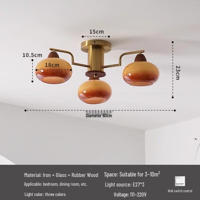 Nufeng Retro Cream Style Ceiling Light