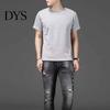 Short Sleeve Men Top Summer T-shirt Plus Size Solid Color Round Neck Inner Sleeves Mid Length Good Breathability Pullover Bottoming Shirt