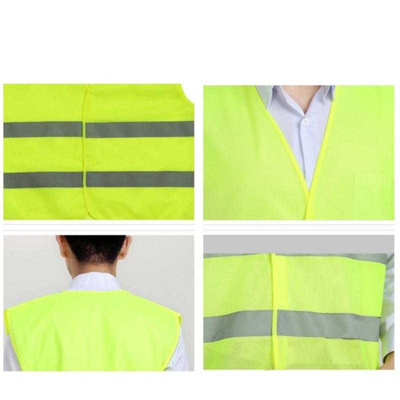 2/3pcs Reflective Vest Green/Orange High Visibility Clothing with Reflective Stripe For Outdoor Running Cycling Safety Traffic
