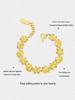 Ginkgo Leaf Diamond Bracelet In Vietnamese Sand Gold - Apricot Beaded Gift for Her Birthday