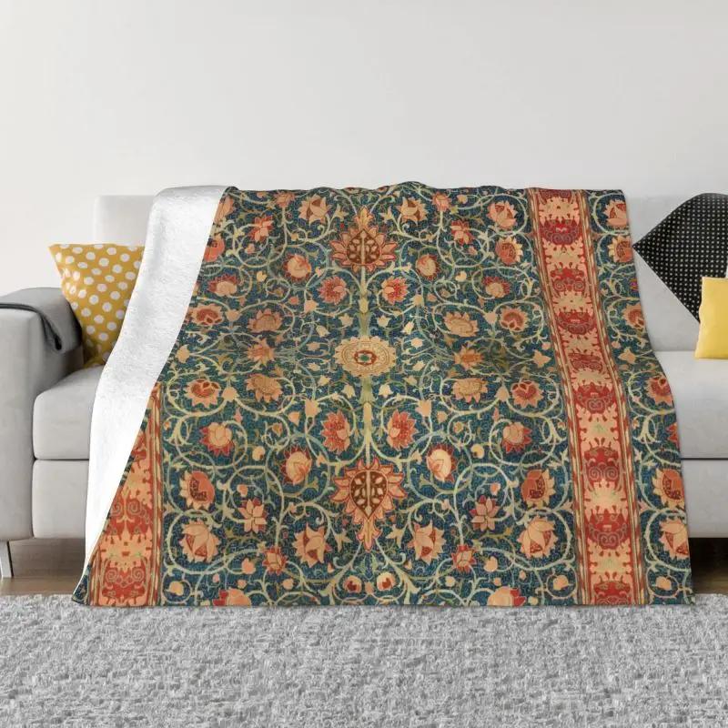 William Morris Deer Throw Blanket Sofa Fleece Warm Flannel Textile Pattern Blankets for Bedding Car Couch Bedspreads