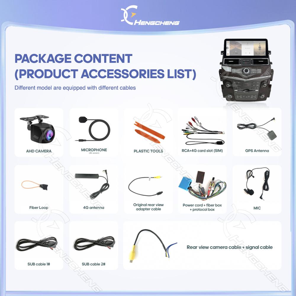 12.3 " Android13 Car Multimedia Video Player For Nissan Patrol Y62 Infiniti QX56 QX80 2010-2020 GPS Navigation CarPlay Auto 4G