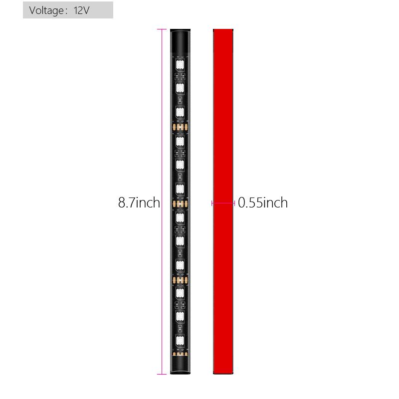 12LED Strip Lamp USB Car Cigarette Lighter Atmosphere Light Multicolor Adhesive Tap Auto Decoration Dash Foot Socket Car Styling