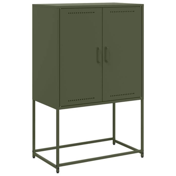 VidaXL Highboard Olive Green 68.5x38.5x107 Cm Steel, Sideboard, Cupboard, Side Cabinet, Cabinet, Storage Cabinet, 846510