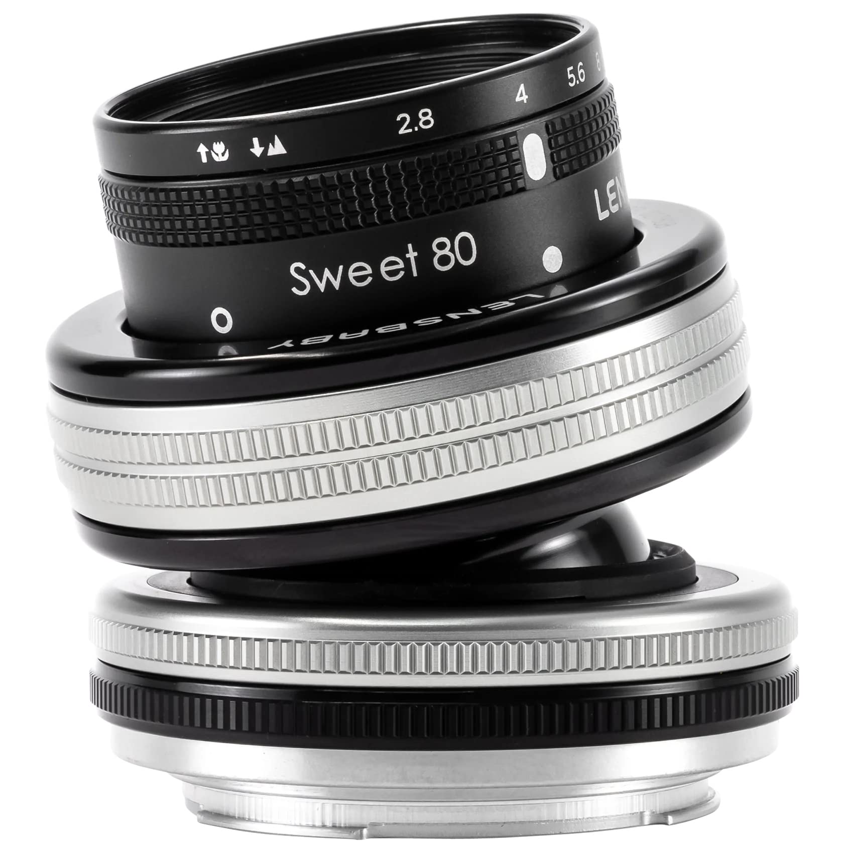 

Lensbaby Composer Pro II with Sweet 80 Tilt Nikon 80mm Compatible Lens, F-Mount, F2.8, Full-Frame чорний