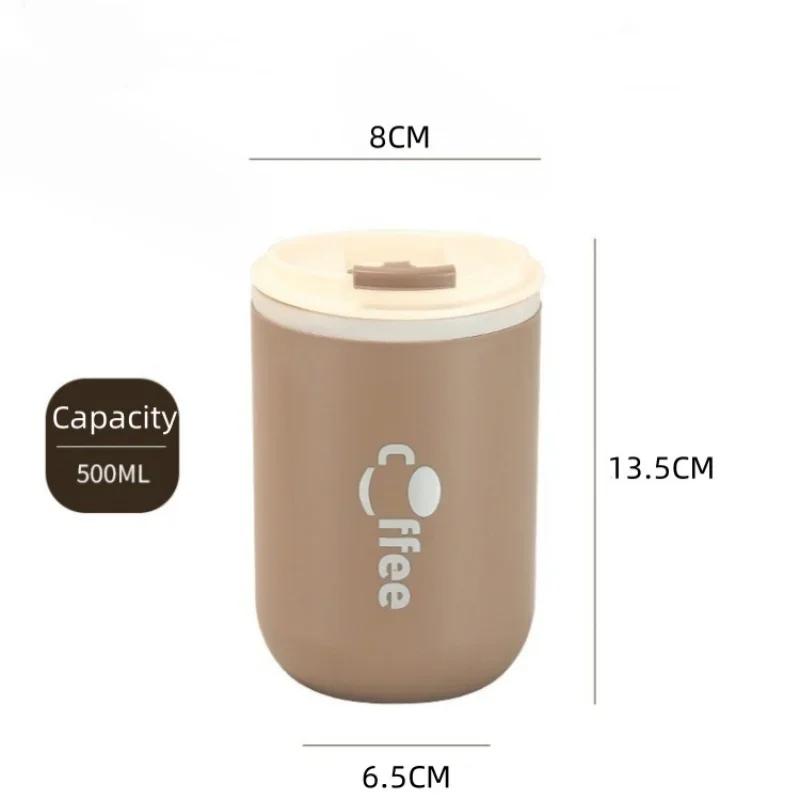 Stainless Steel Insulated Coffee Thermos Mug Leak Proof Double Wall Vacuum Travel Mug Tumbler Cup with Flip Lid Straw for Home