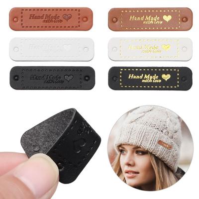 20 stycken Handgjorda Med Kärlek Bronserade Handgjorda Etiketter Kläder Läder Handgjorda Märken DIY Hantverk