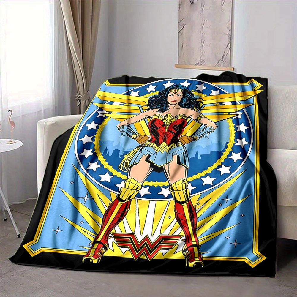 1 unidad Manta de Wonder Woman Fibra de Poliéster, Comodidad para Todas las Estaciones para Sofá, Cama, Oficina, Coche, Camping Decoración del Hogar y Regalo Ideal, Comodidad de Oficina