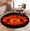 Tappeto Rotondo con Motivo Manchester United F.C, Tappetino da Interno/Esterno, per Picnic, Sala Giochi, Camera da Letto, Ufficio, Soggiorno, Tappeto Decorativo per la Casa, Regalo di Compleanno
